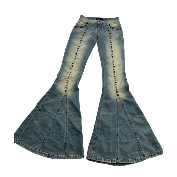 Blumarine Bell-Bottom Jeans in Blue Ticino/Warm sand - Picture 1 of 6
